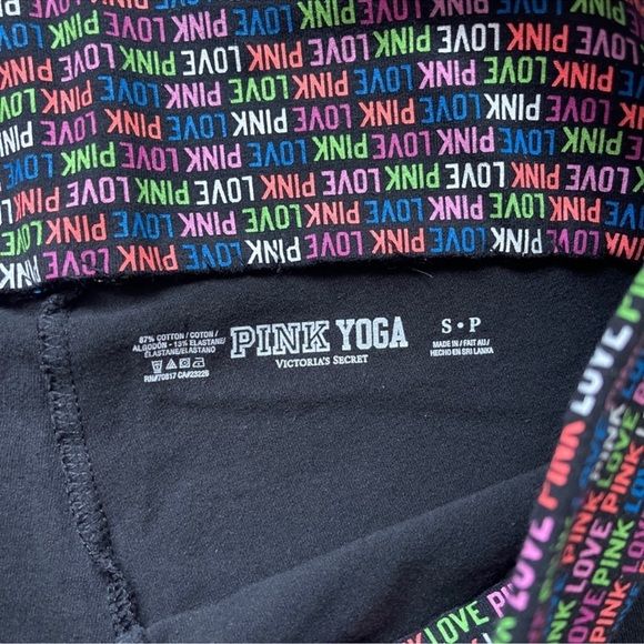 PINK Victoria's Secret Women's Black Shorts with Multicolor Waistband Small - Picture 2 of 3